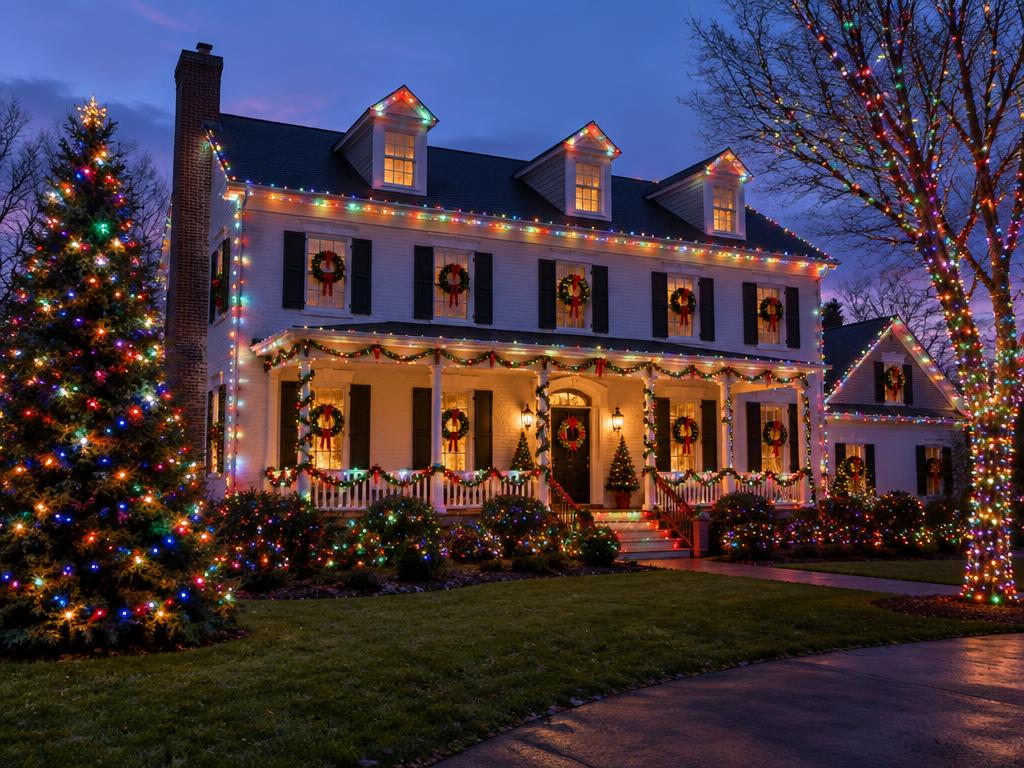 Full home wrap with multicolor lights